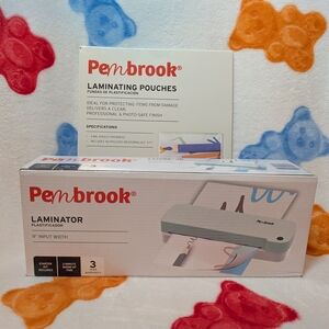 Penbrook Gray Laminator with Laminating Pouches